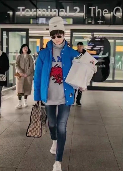 gucci x disney blue embroidered jacket