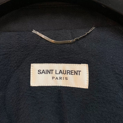 Saint Laurent Black Beige Rose Embroidery Jacket