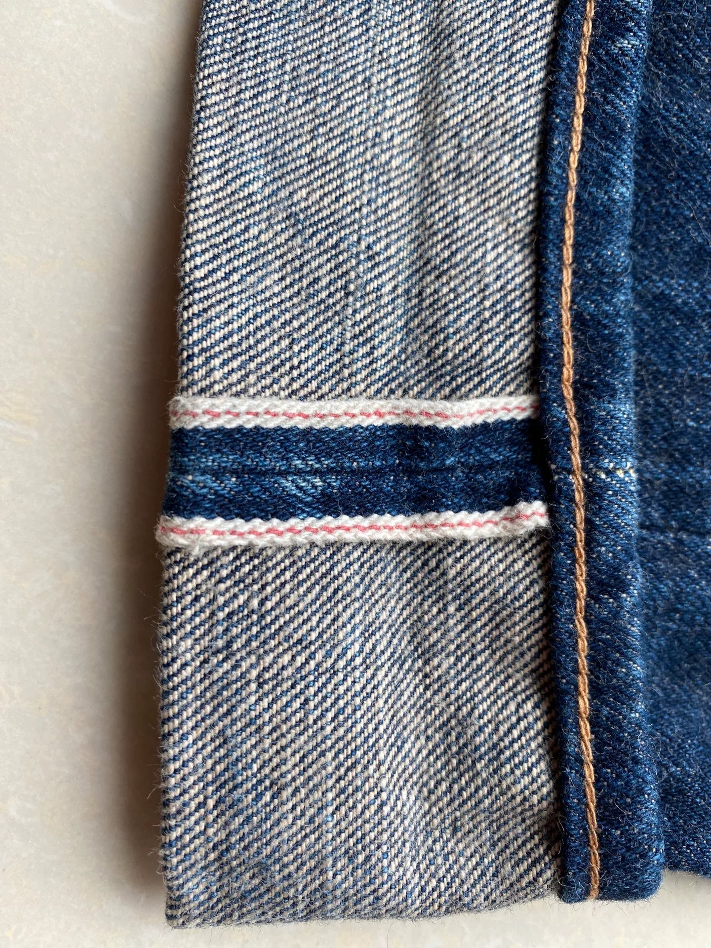 beautiful japanese red ear denim pants