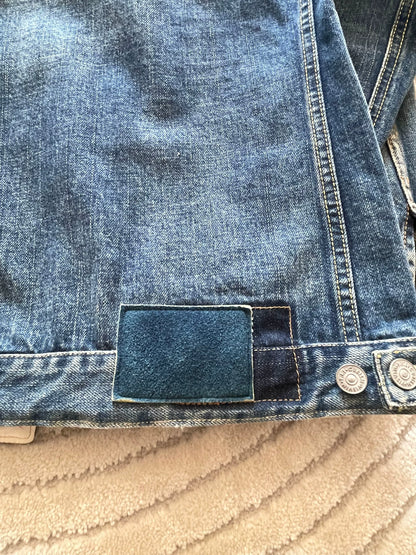 visvim 101 Blue Denim Jacket Patchwork Collar