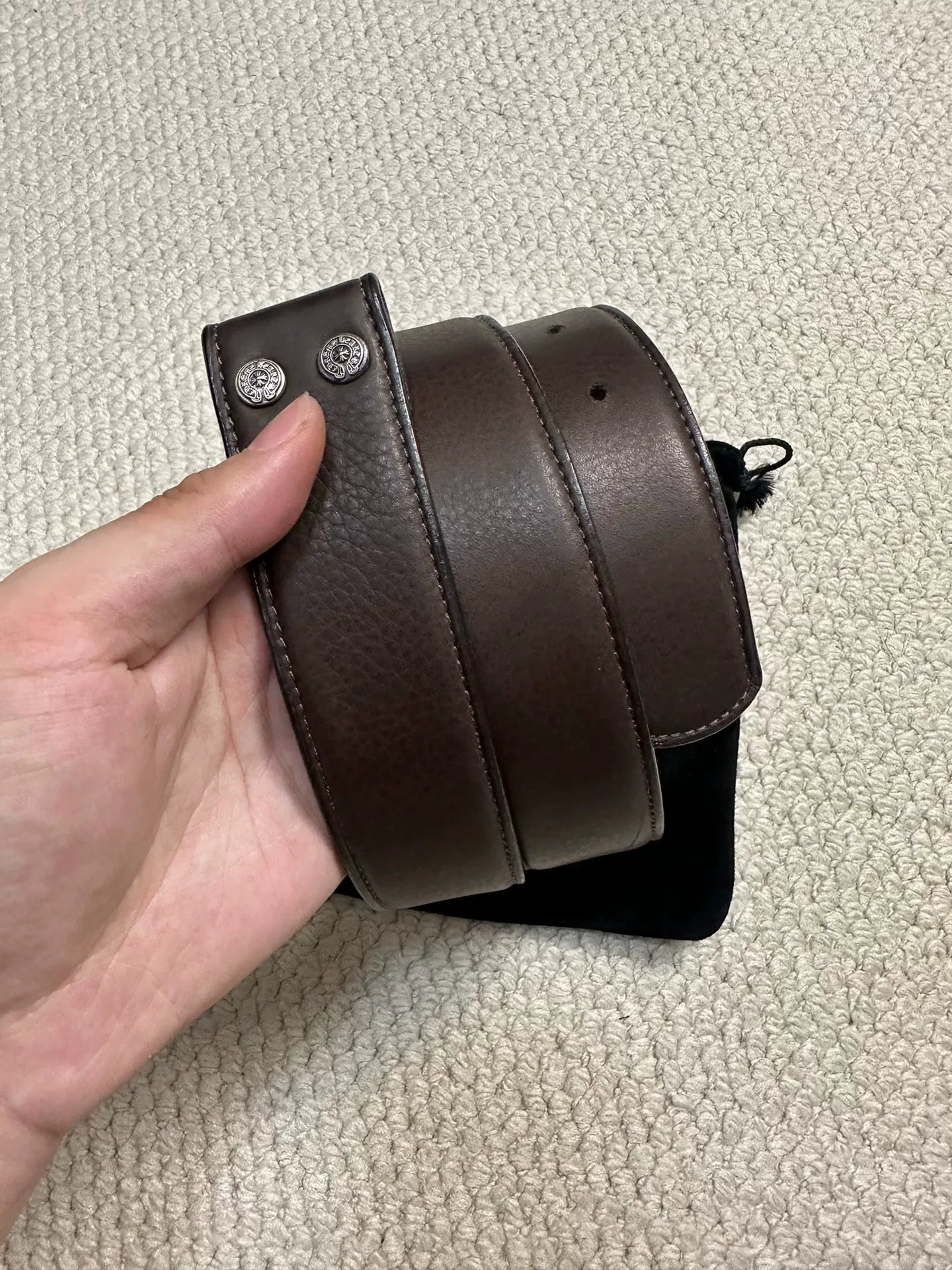 Chrome Hearts  Brown Leather Belt