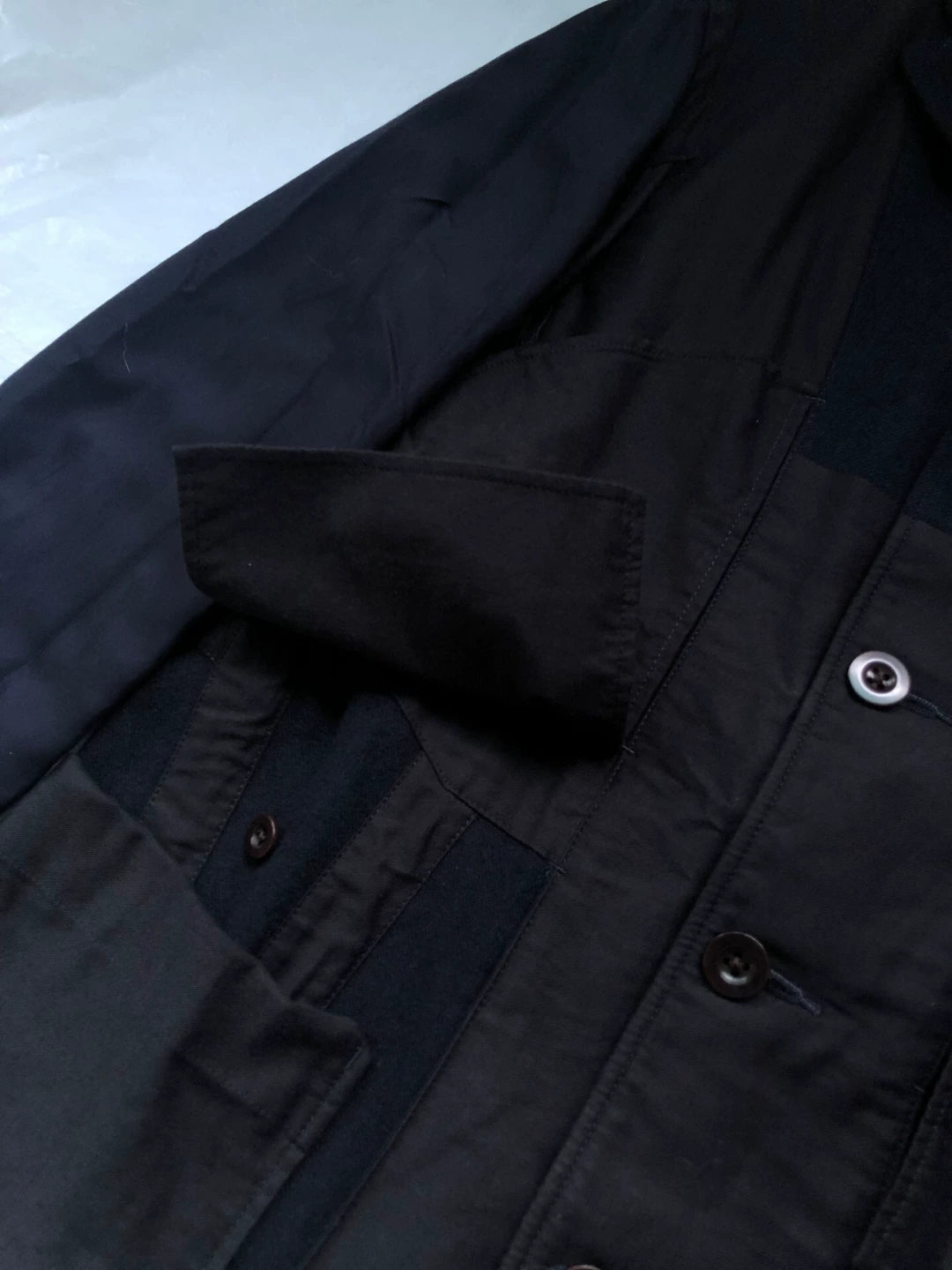 stylish navy wool jacket by kolor