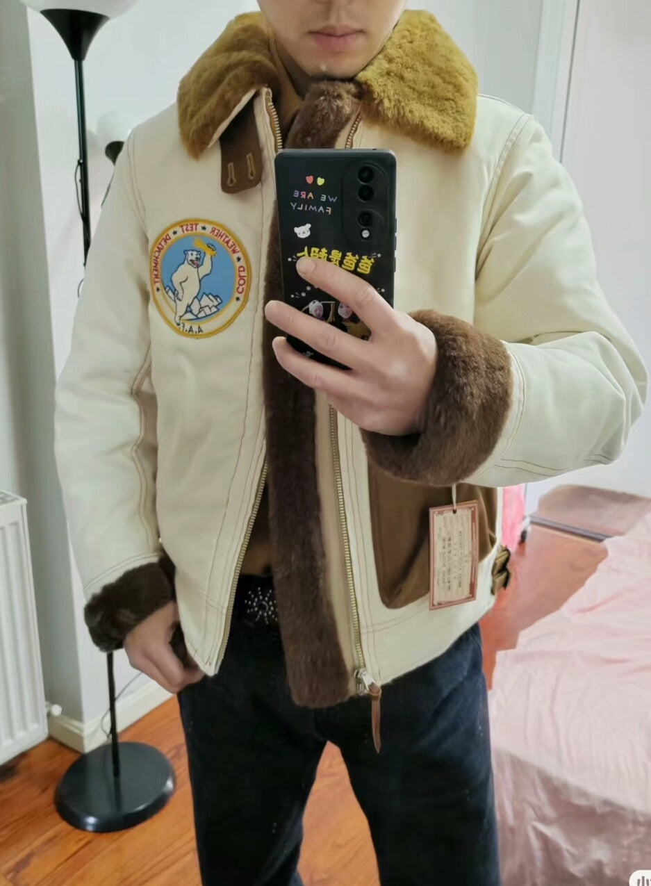 Freewheelers S-3 White Bear Jacket