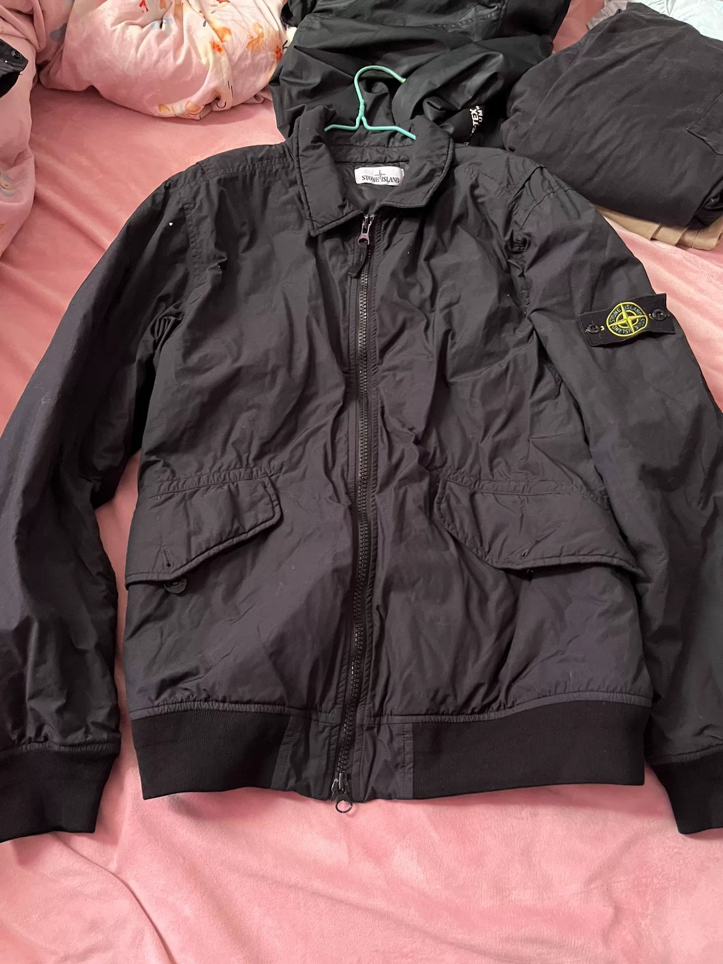 Stone Island Black Cotton Pilot Jacket