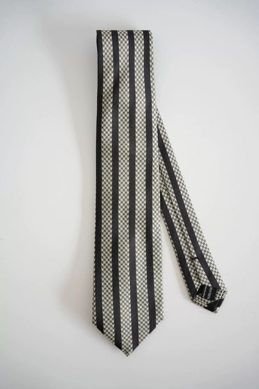 Yohji Yamamoto Black and White Silk Tie