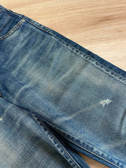 VISVIM SOCIAL SCULPTURE DAMAGED-5 Washed Distressed Jeans