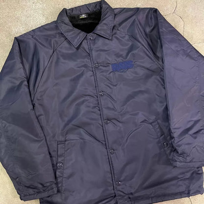 navy blue coach jacket with logo