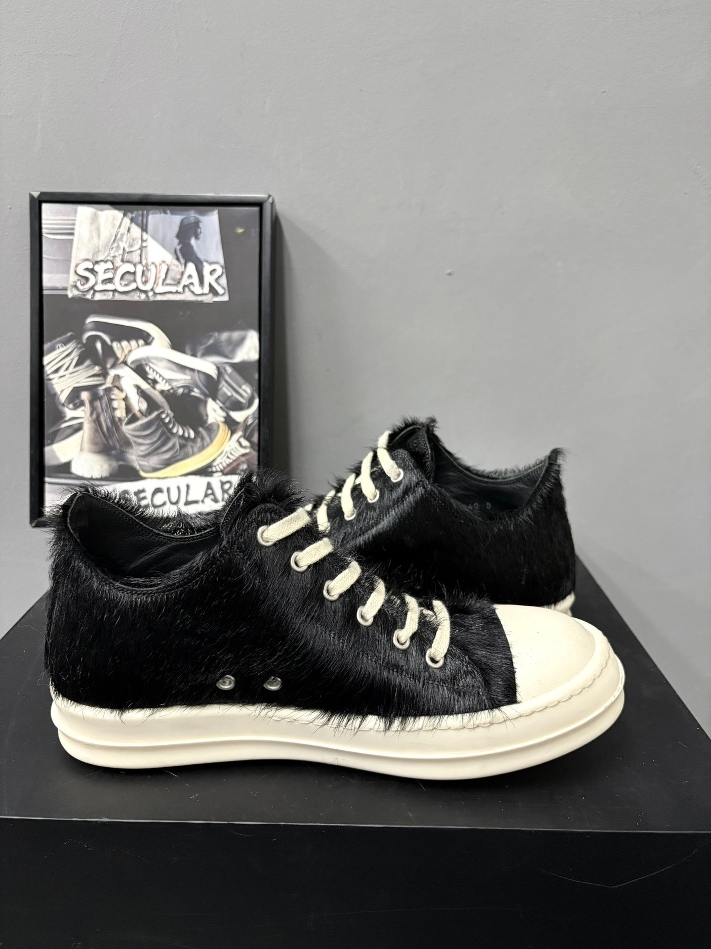 Rick Owens Horsehair High-Top Sneakers