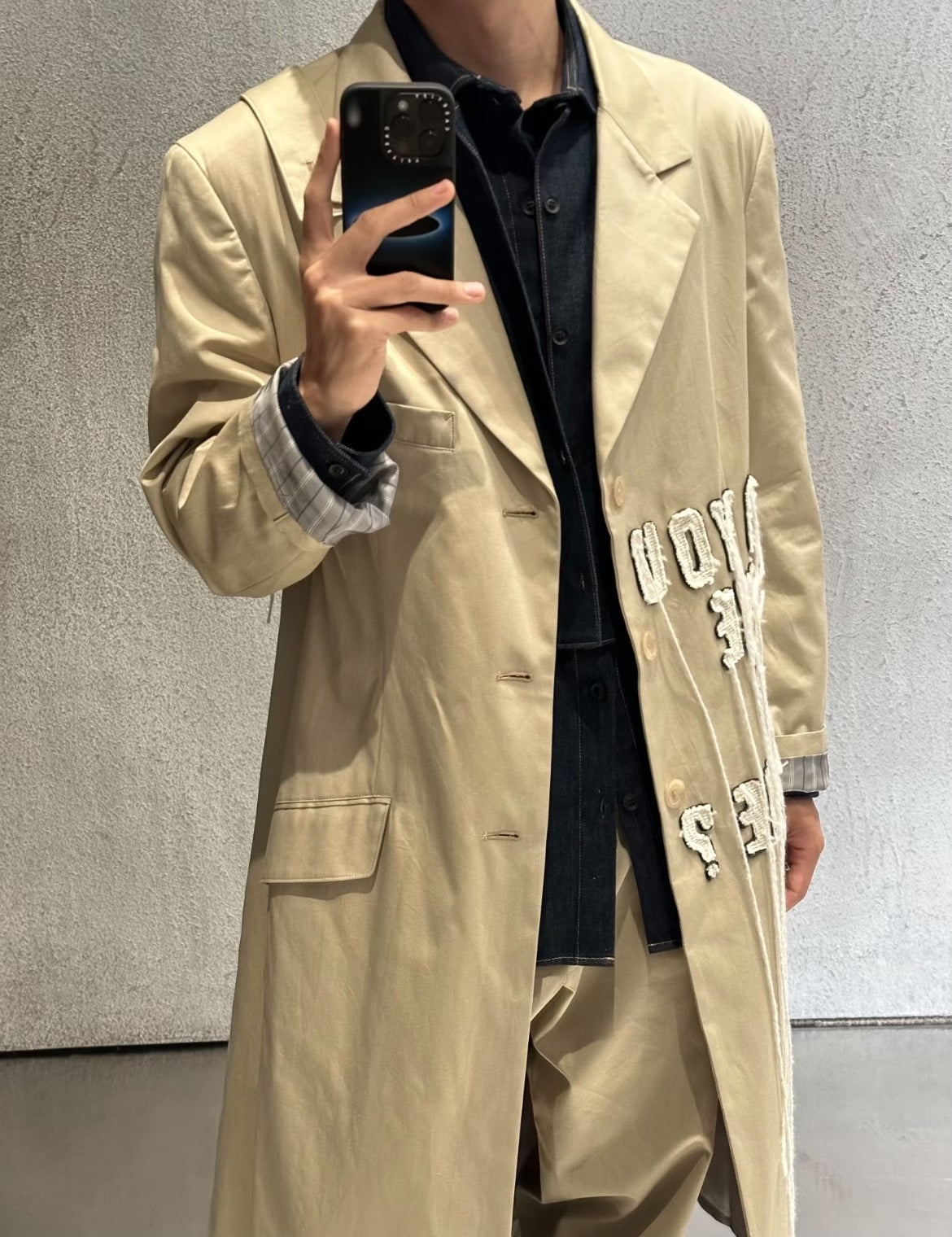 Yohji Yamamoto 24AW Slogan Fringe Coat