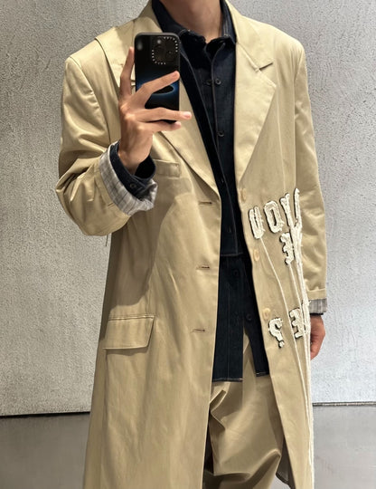 Yohji Yamamoto 24AW Slogan Fringe Coat
