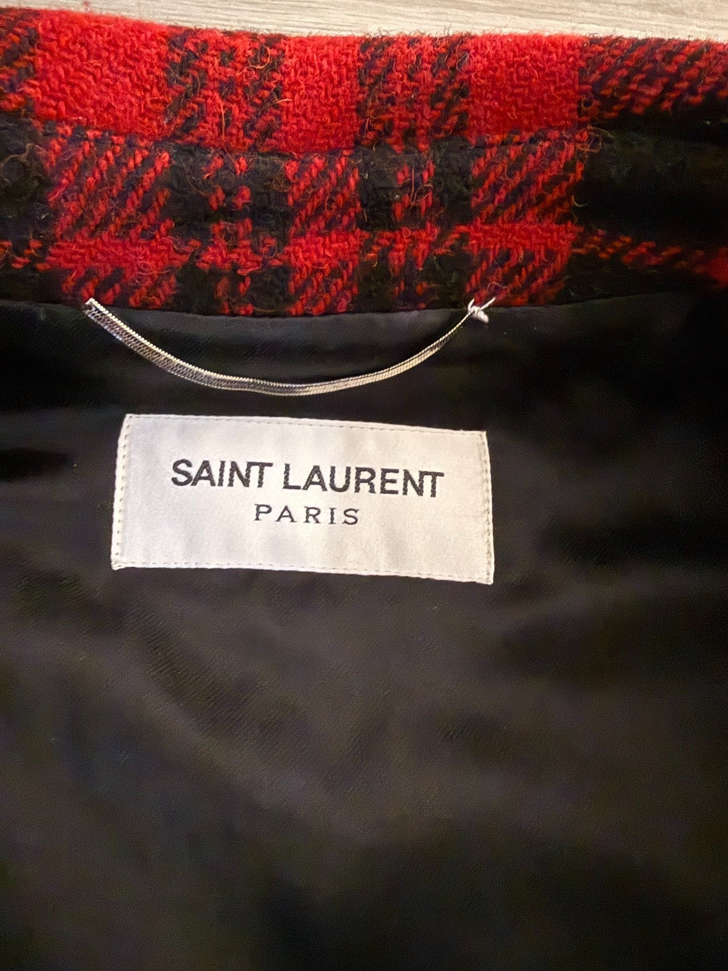 Saint Laurent Hedi Slimane Plaid Coat