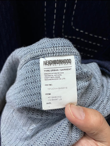 navy blue henley collar sweatshirt