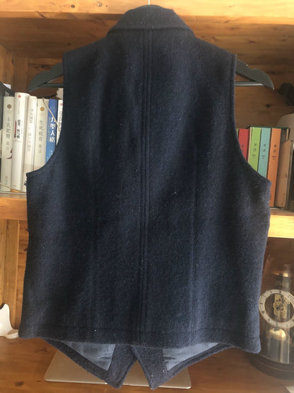 navy wool vest by Nigel Cabourn