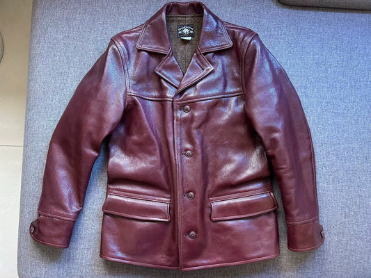 freewheelers leather jacket in burgundy