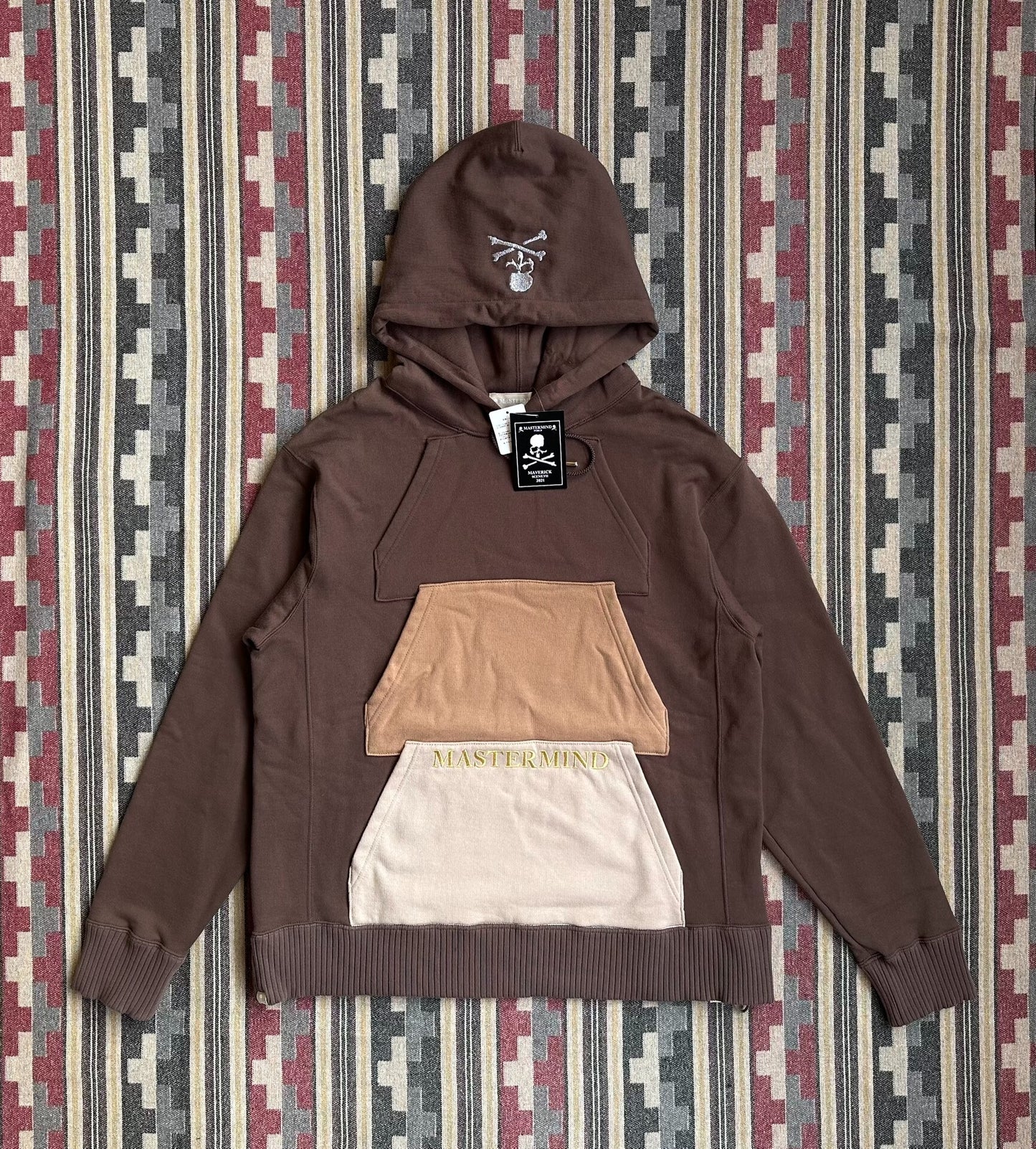 mastermind world MMJ patchwork hooded sweatshirt