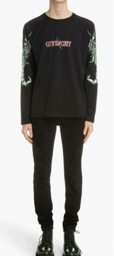 givenchy rock logo long sleeve t-shirt