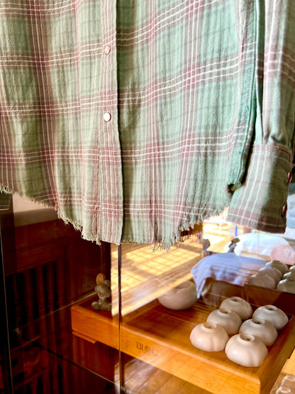 saint laurent plaid green shirt