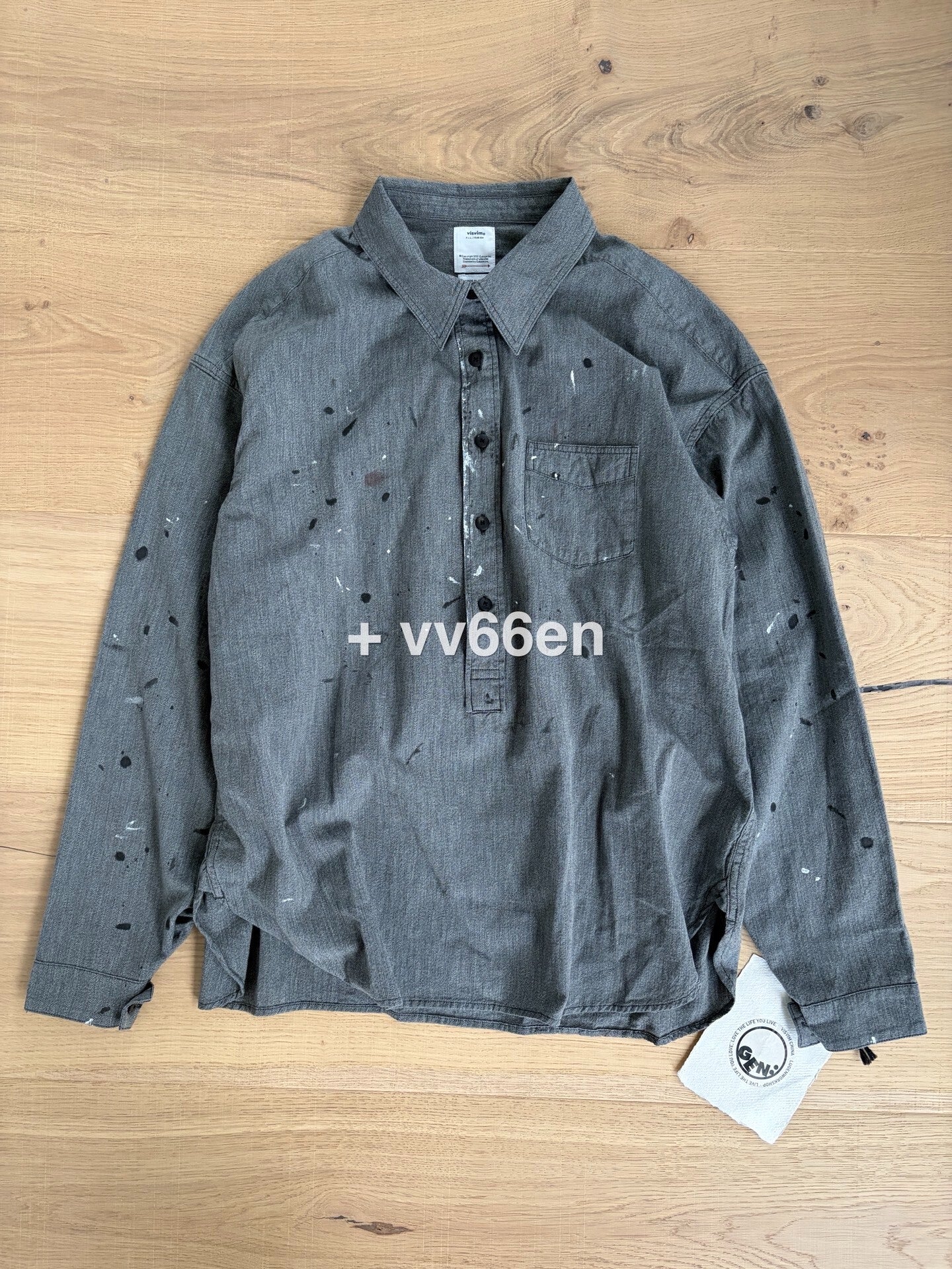 VISVIM 1910 P.O. Chambray Paint Splatter Shirt