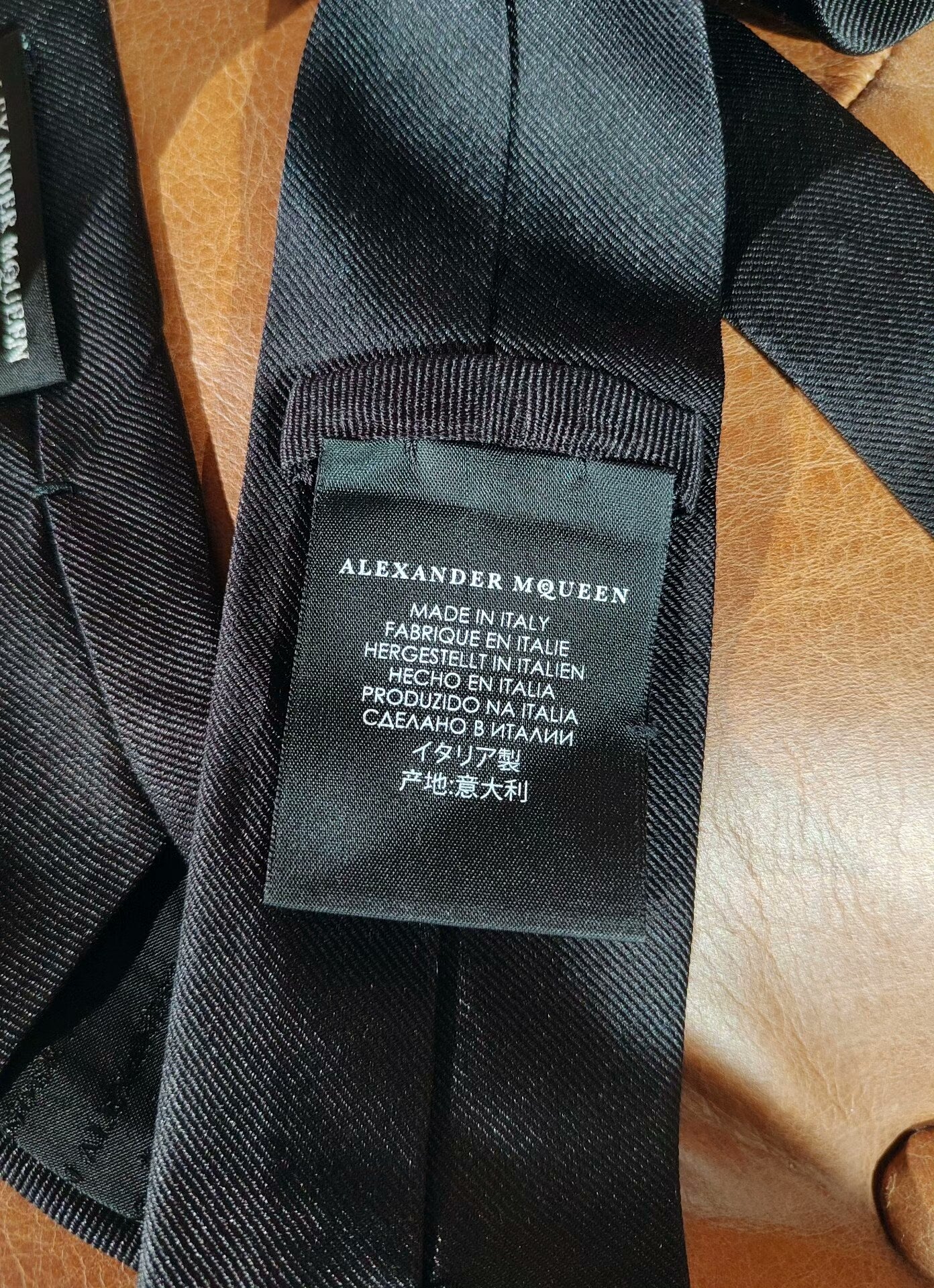 Alexander McQueen Black Rose Tie