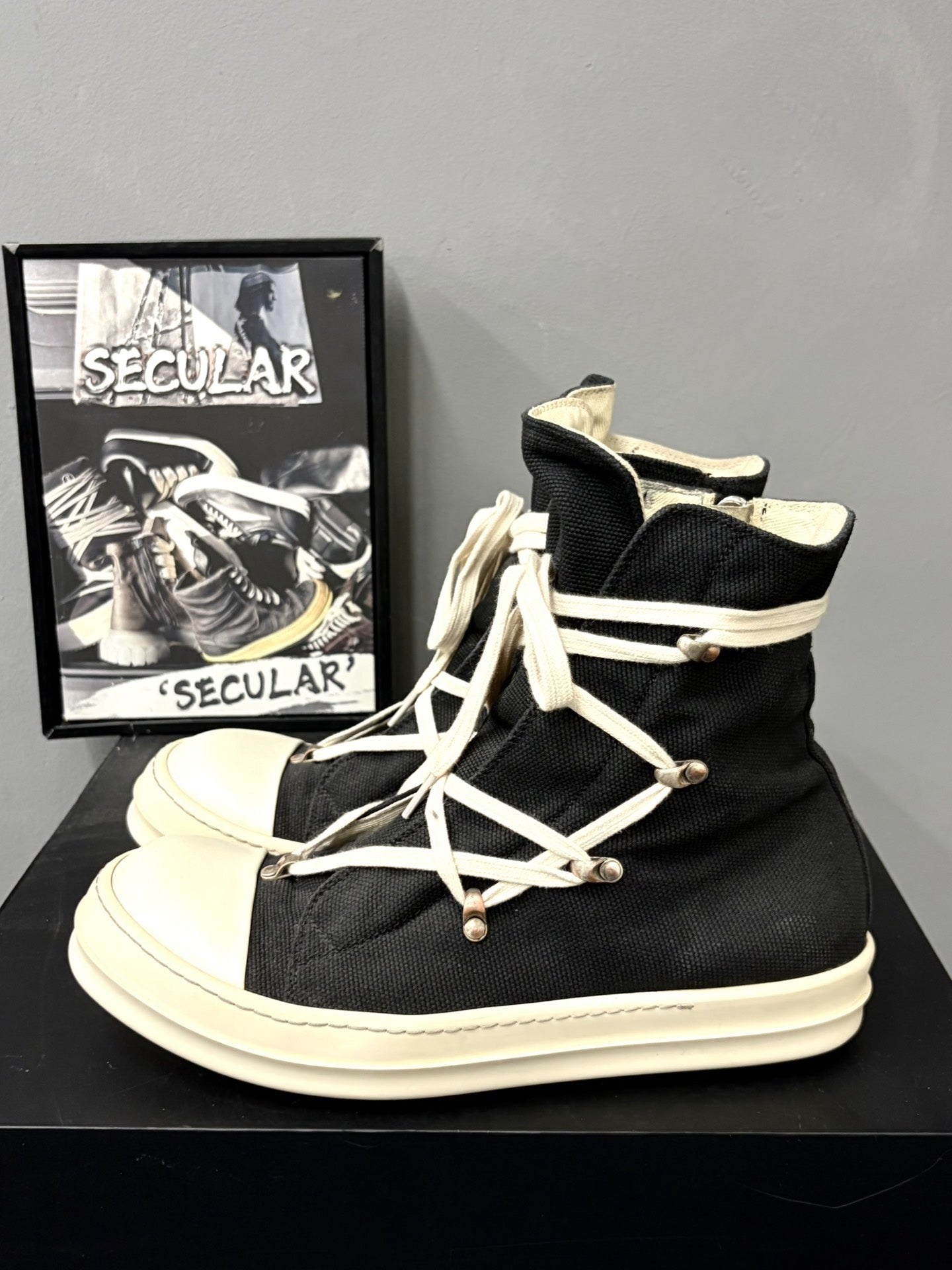 Rick Owens High-Top Canvas Star Sneakers
