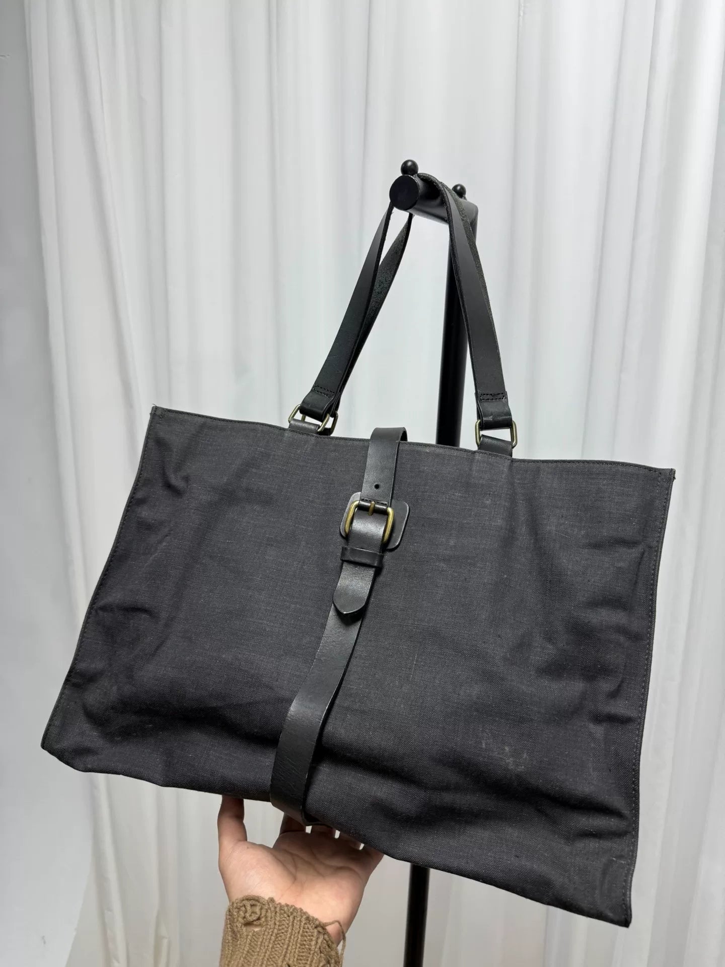 Dries van Noten Cotton-Linen Strap Handbag