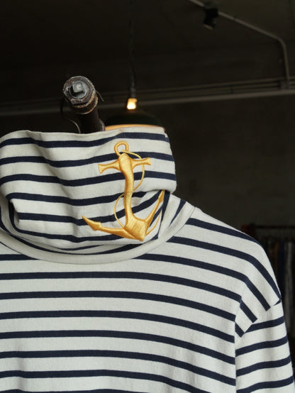 Kapital Blue White Stripe Turtleneck Anchor