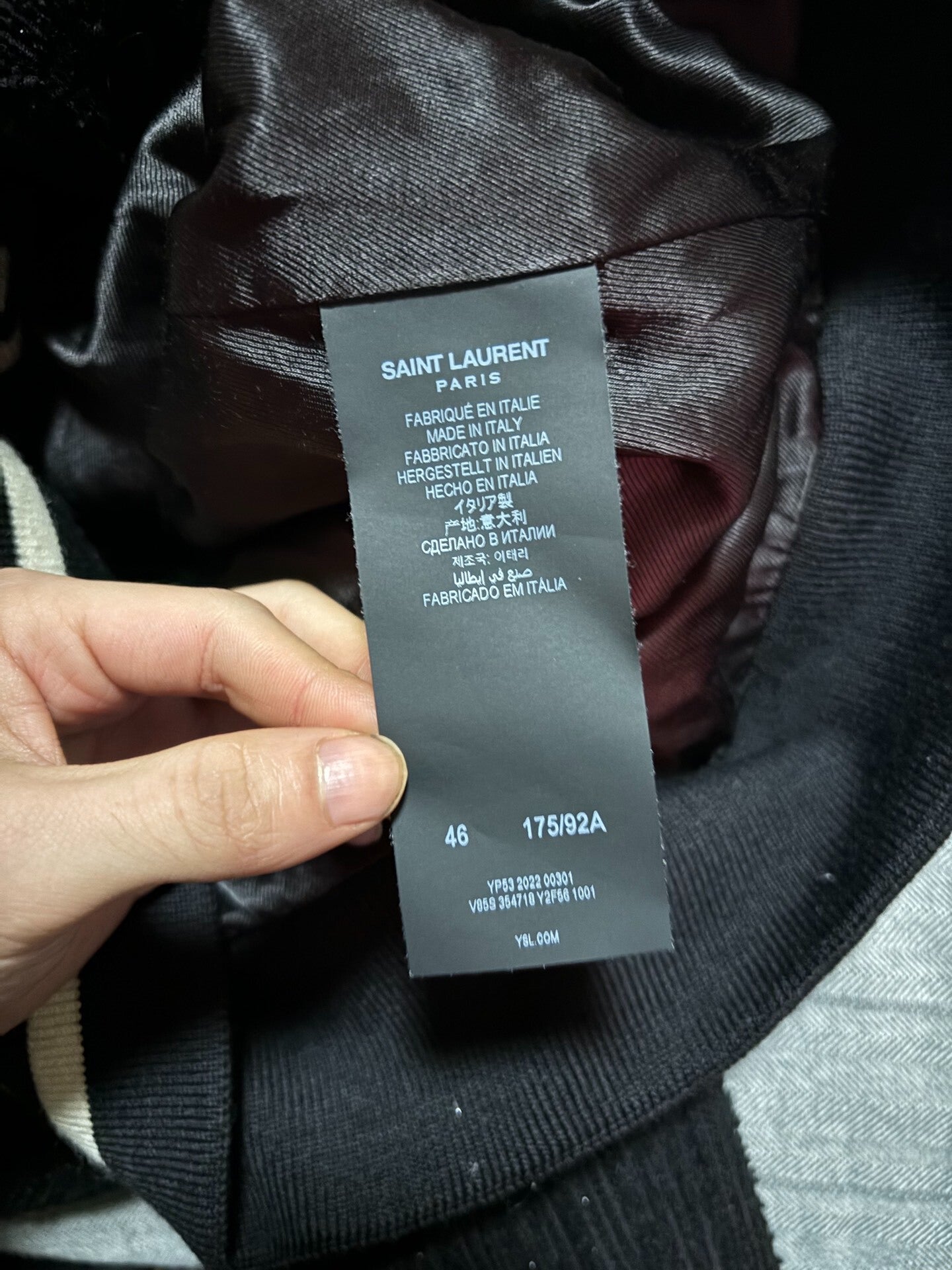 Saint Laurent Black Sparkle Baseball Jacket