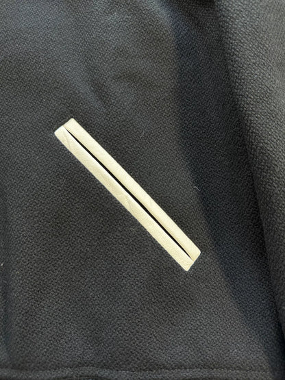 Saint Laurent Black White Leather Sleeve Jacket