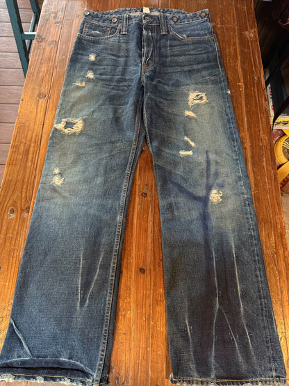Double RL RRL Distressed Ripped Jeans