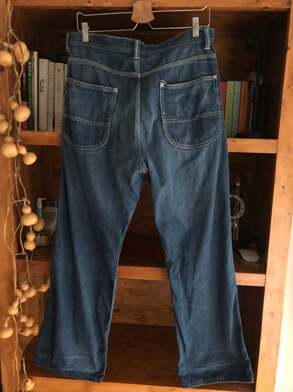 stylish straight-leg denim wide-leg pants