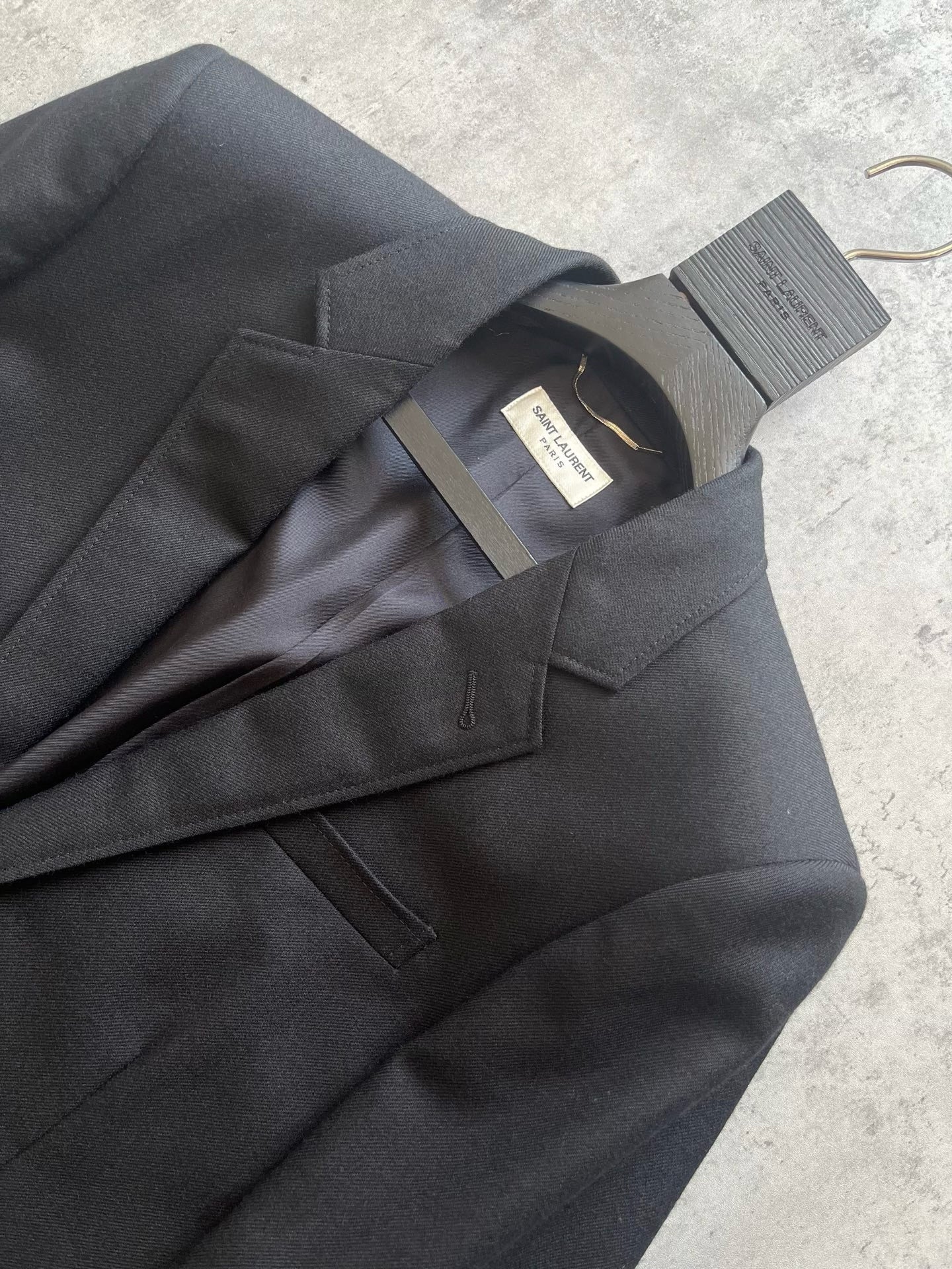 YSL Saint Laurent Black Gold Button Blazer