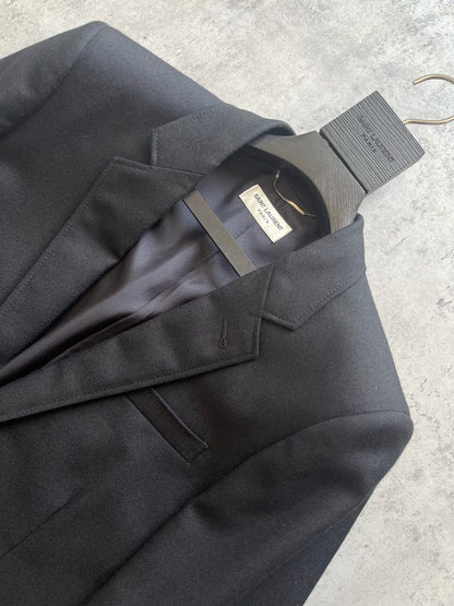 YSL Saint Laurent Black Gold Button Blazer