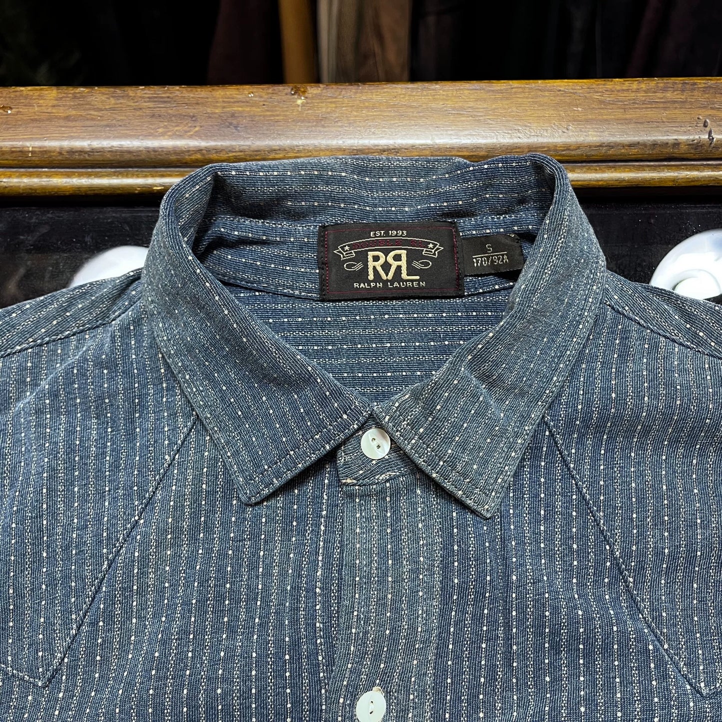 RRL Western Stripe Indigo Dyed Shirt
