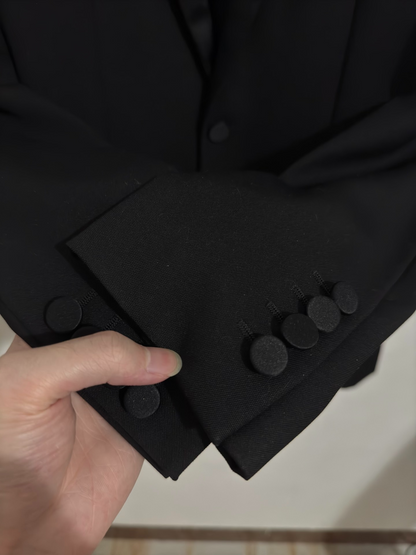 Saint Laurent Black Satin Tuxedo Jacket