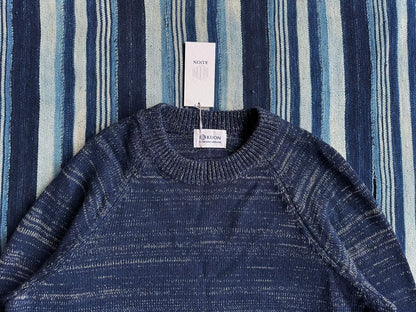 kuon zig-zag sweater in navy blue