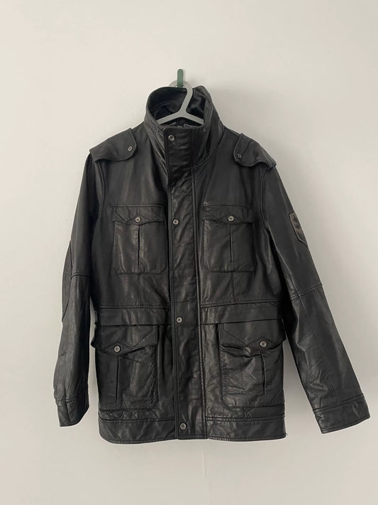 diesel leather jacket with multiple zippers