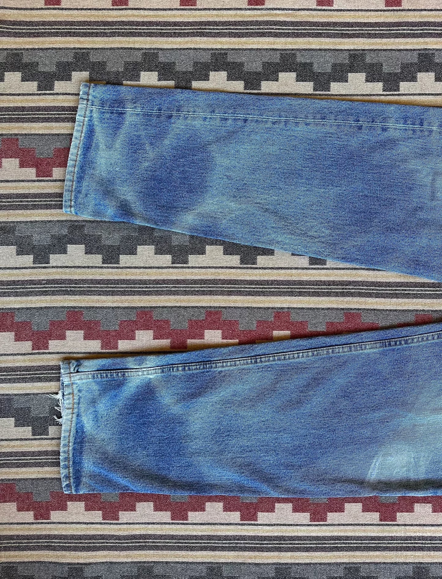 remade vintage fit heavy wash denim pants