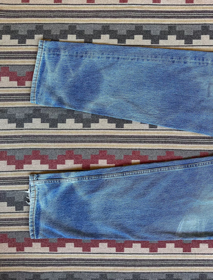 remade vintage fit heavy wash denim pants