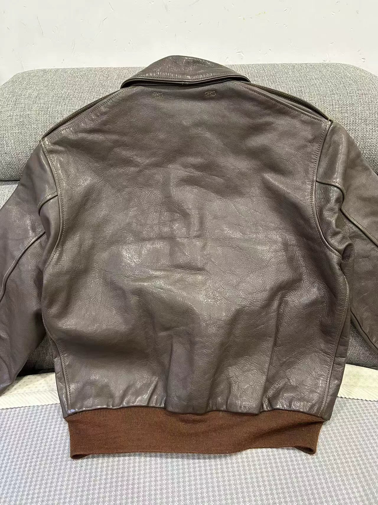 vintage brown leather flight jacket A2