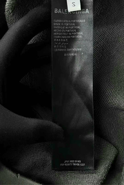 balenciaga graphic hoodie in graphite gray