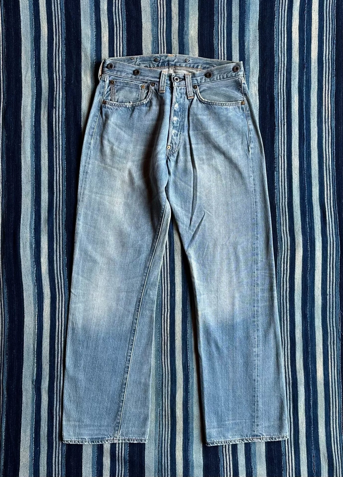 vintage levi's 555 raw denim washed pants