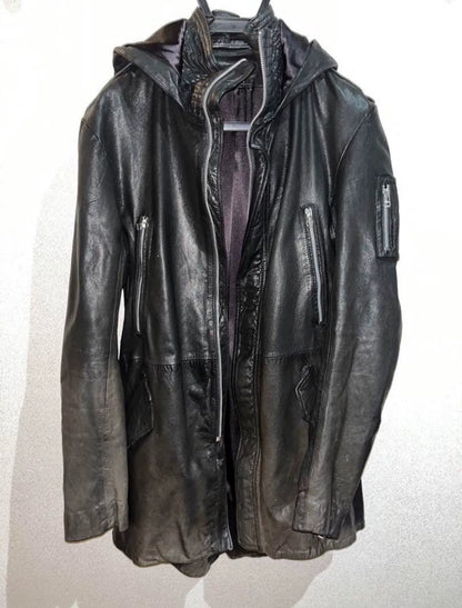 rare hooded leather jacket from 14th addiction