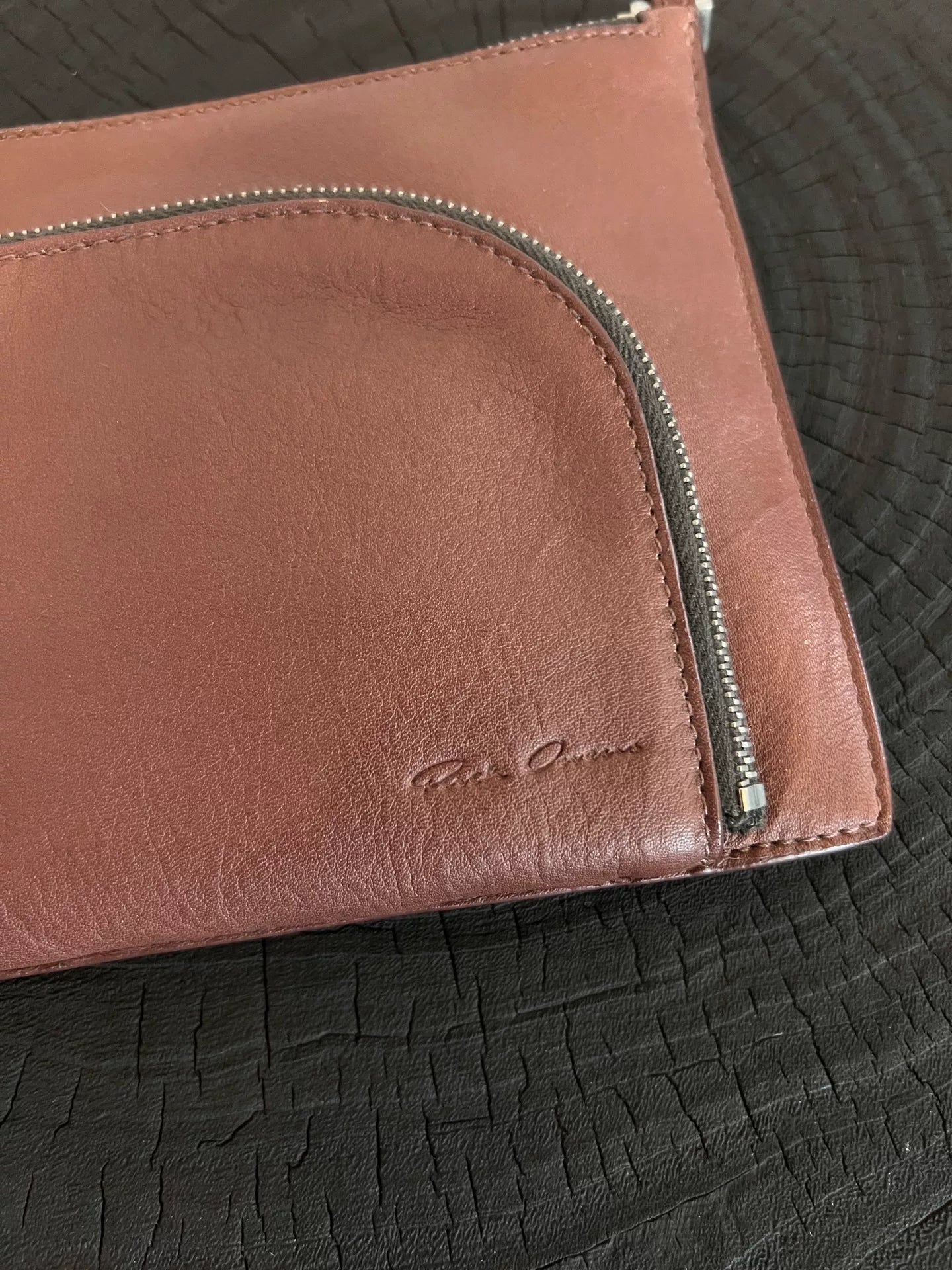 Rick Owens Red Cowhide Crossbody Bag