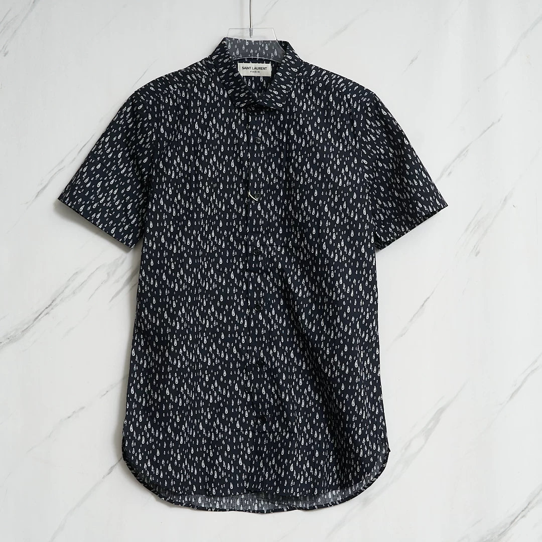 Saint Laurent Men's Teardrop Short-Sleeve Shirt
