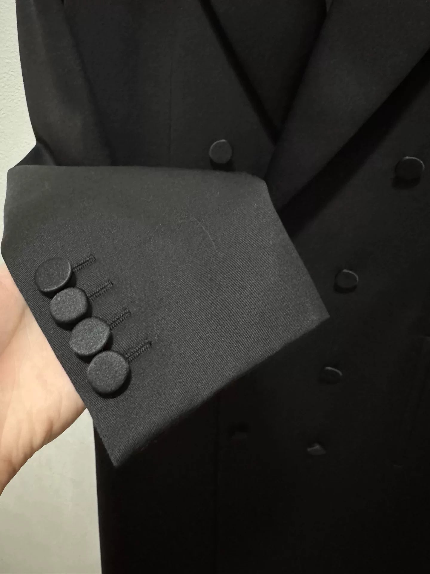 Saint Laurent Black Double-Breasted Coat