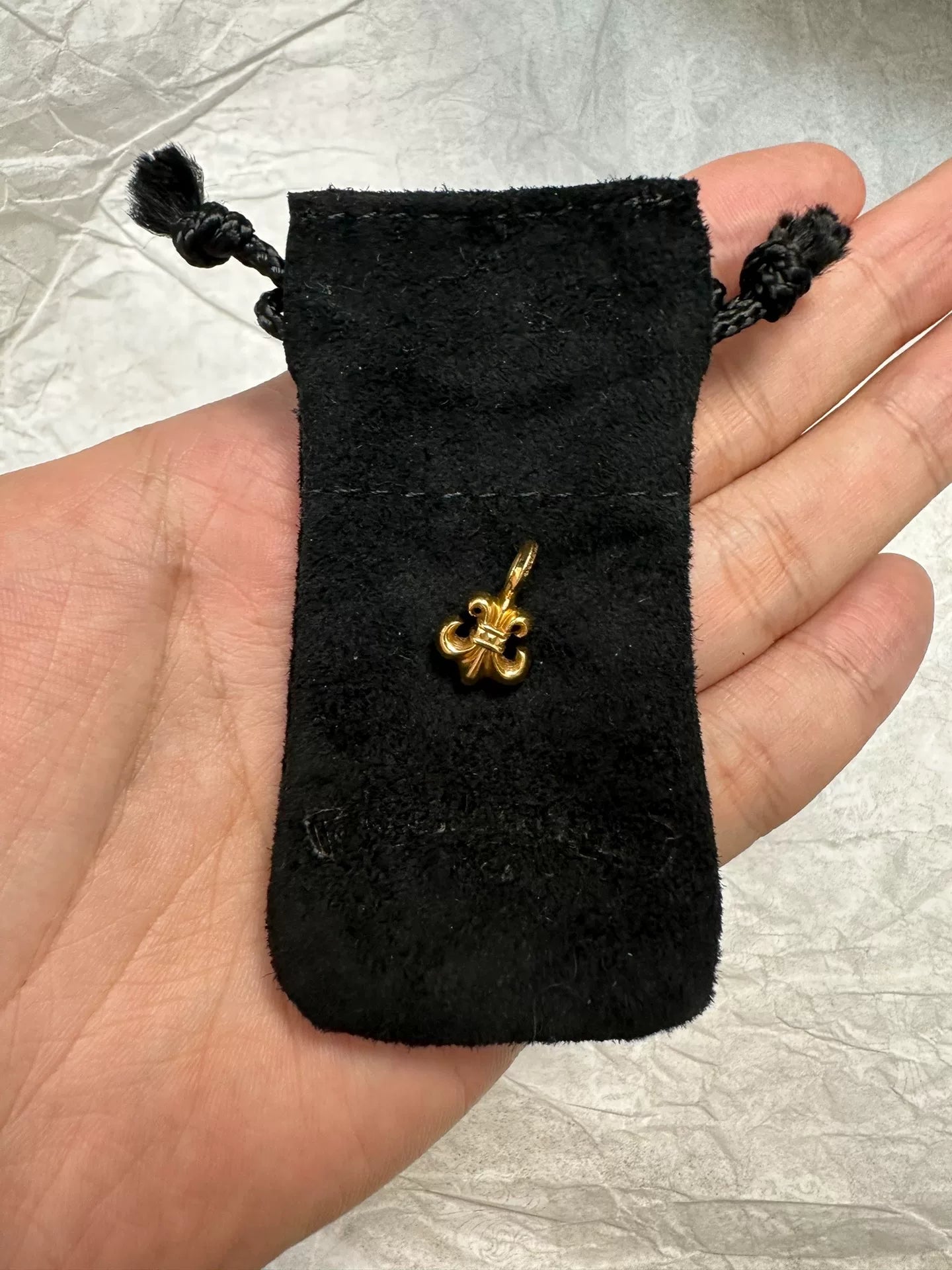 Chrome Hearts 22k Gold Scout Flower Mini Pendant