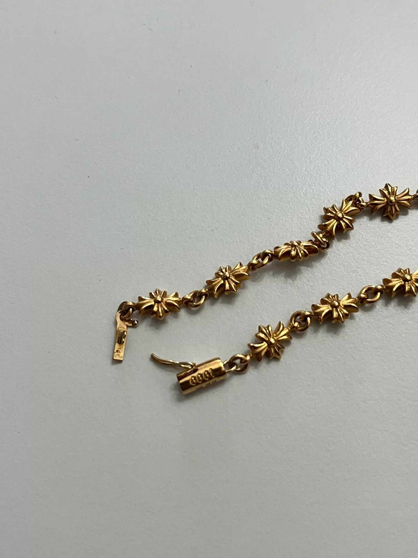 Chrome Hearts Tiny E 22k Gold Bracelet