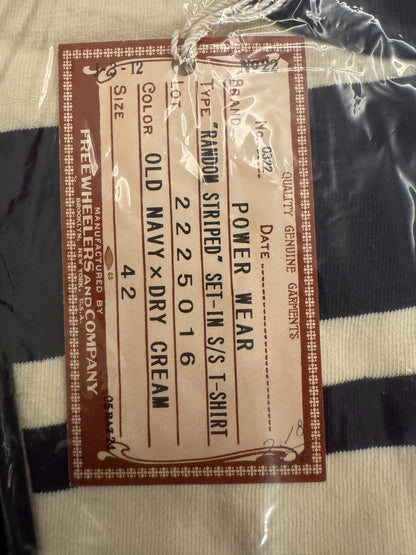 FREEWHEELERS Random Striped Crewneck T-shirt