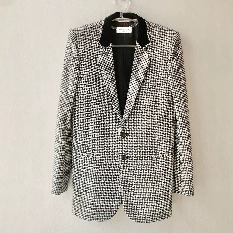 Saint Laurent Houndstooth Suit Jacket