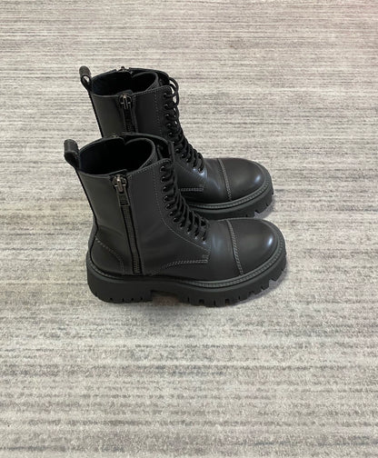 Balenciaga Black High-Top Derby Boots-zp
